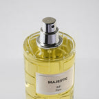 Perfume bottle labeled 'Majestic RP Paris' on a white background